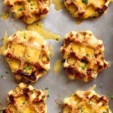 Mashed Potato, Cheddar and Chive Waffles