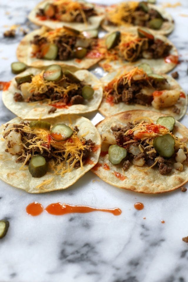 Malo's Beef and Pickle Tacos